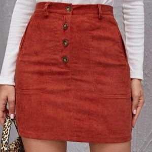 Corduroy Orange Skirt